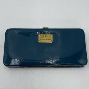 Fossil Teal Wallet with Gold Accents